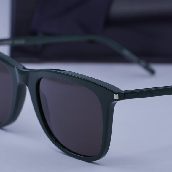 Saint Laurent SL304 009 Square Sunglasses - Green/Black - Picture 6 of 9
